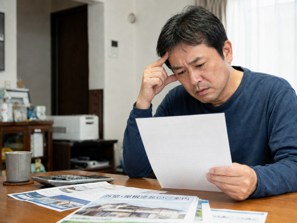 外壁塗装の見積もりを見て、どうしようかと悩む